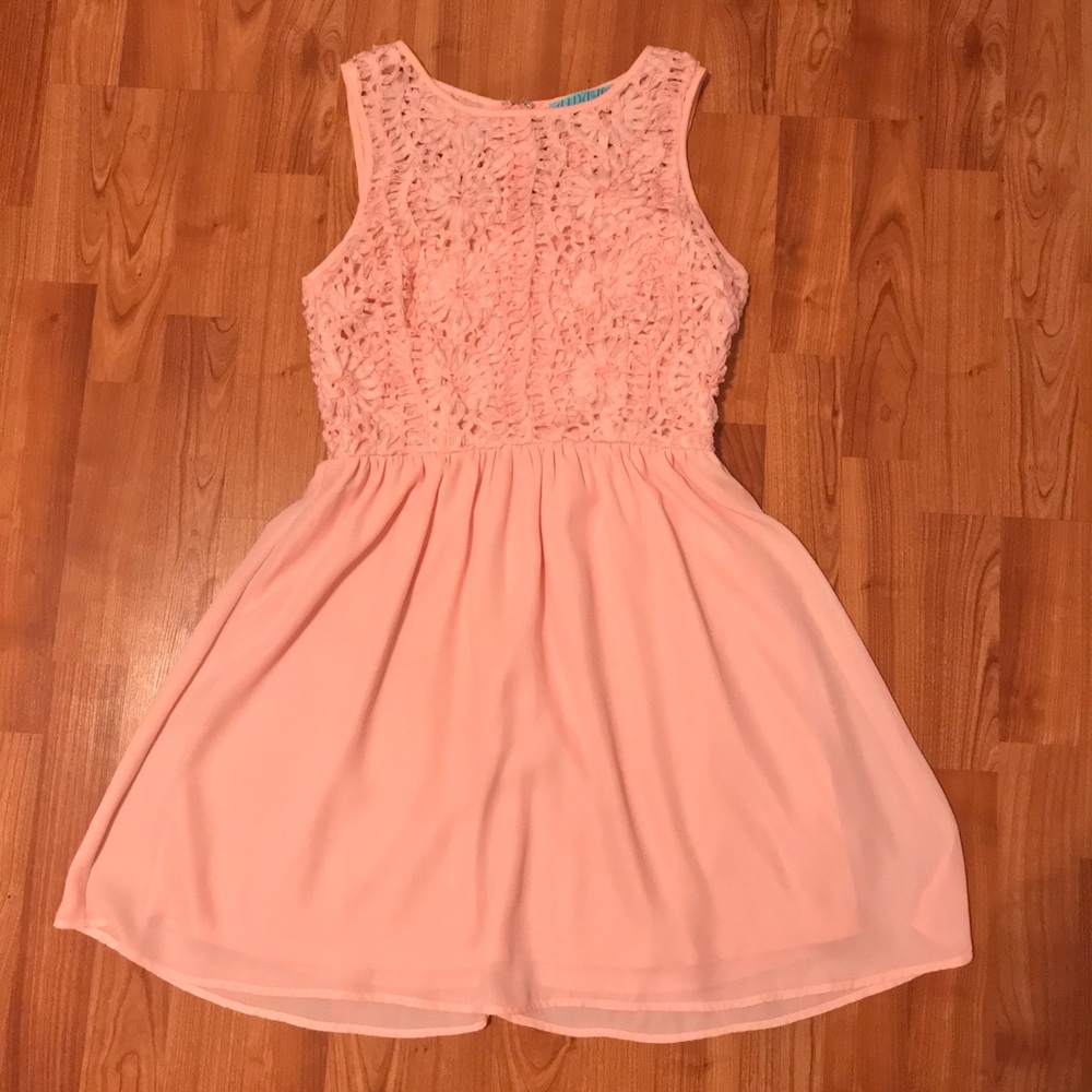 Francesca’s Pink Lace Top Dress